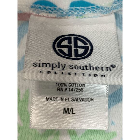 Simply Southern Women's Crab Tank Dress Beach Swimsuit Cover Up Multicolor M/L - Picture 2 of 7